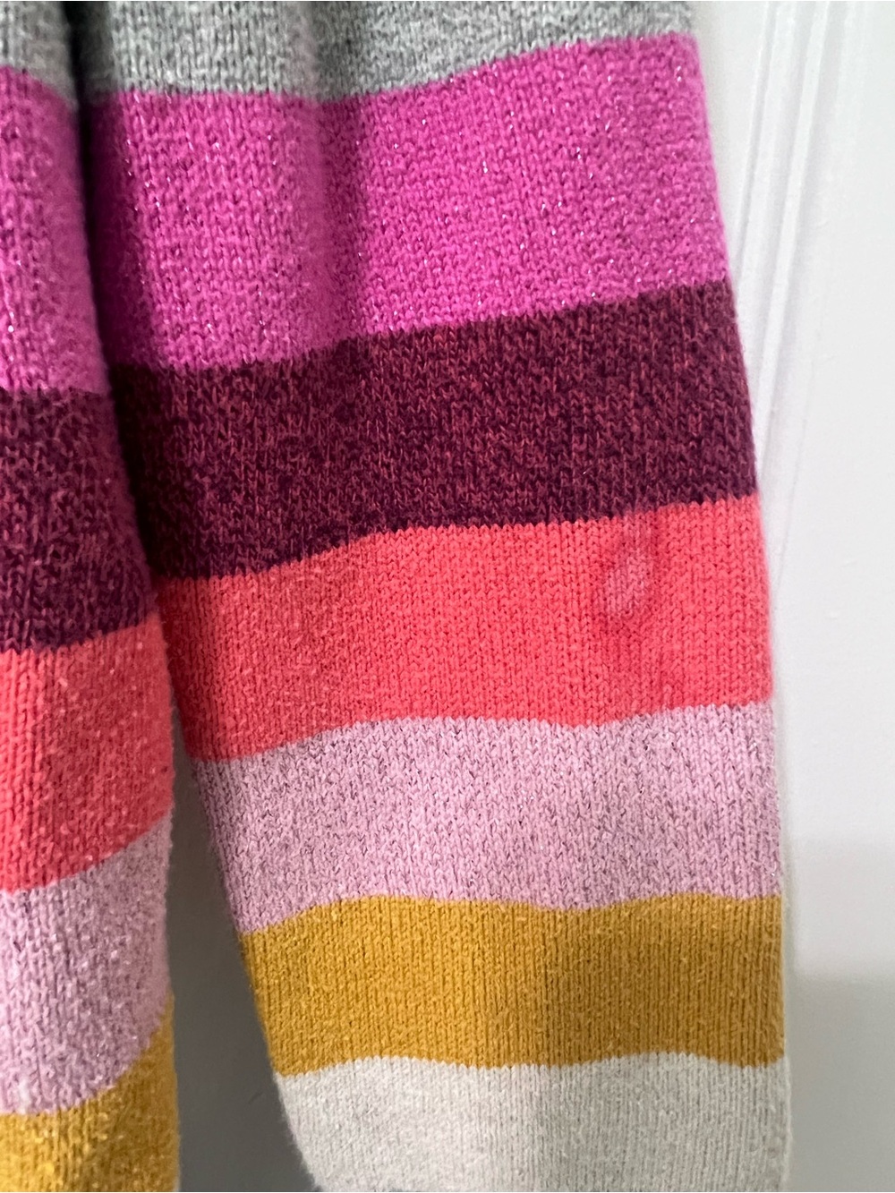GAP Multicolor Striped Crewneck Sweater Dress - Gray, Pink, Blue, Gold - Picture 5 of 5
